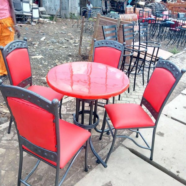 Luxury Restaurant Table With 4 Executive Chairs Red Nairobi Restaurant Furniture